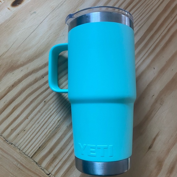 YETI Turquoise Tumbler with Handle - Picture 2 of 3